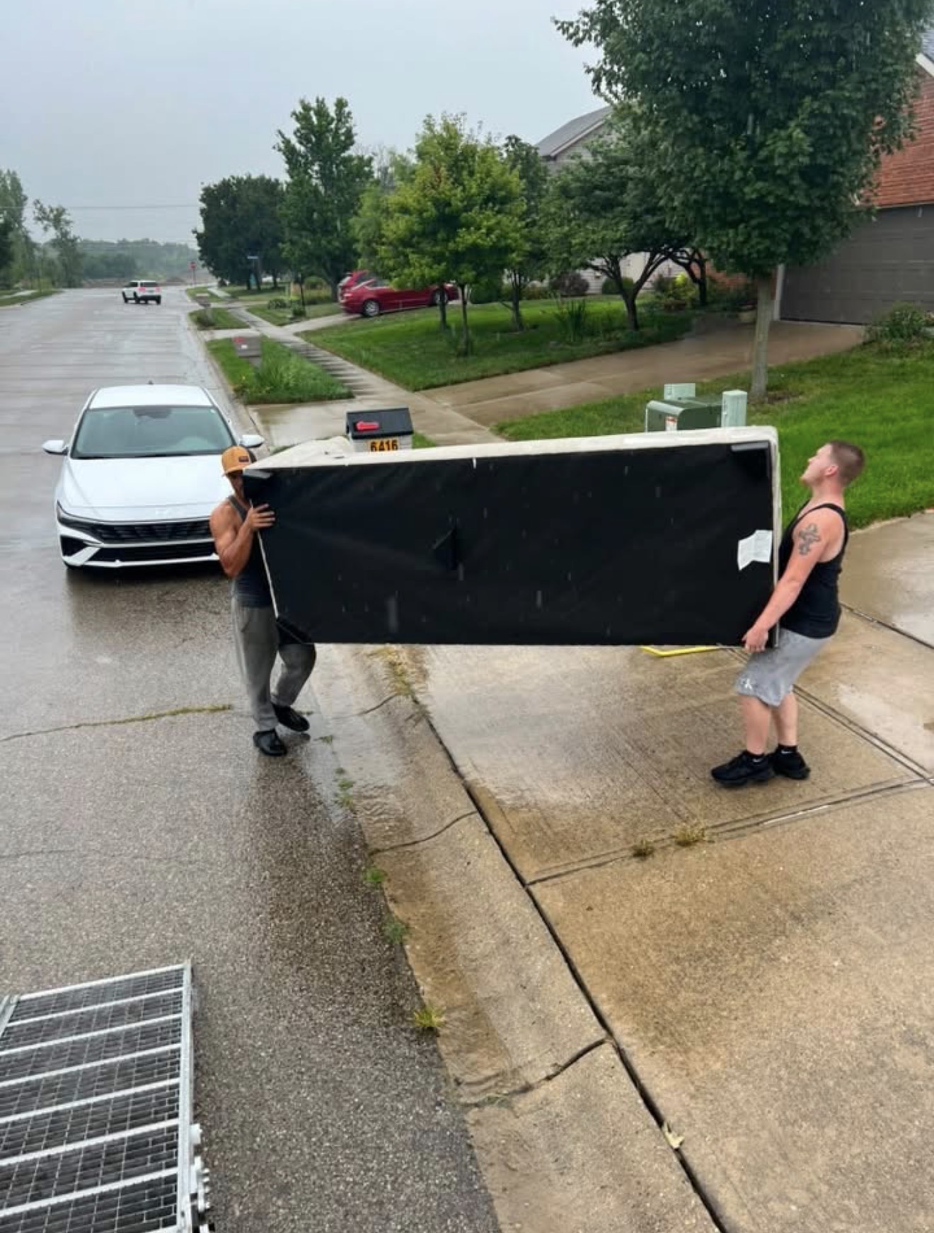 Supplied photo of the crew moving furniture
